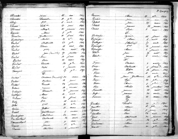 Tables décennales des décès (1853-1862)