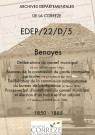 Délibérations du conseil municipal (16 mai 1850-8 octobre 1882). Séances de la commission de garde champêtre particulier (18 avril 1860-27 mai 1880). Délibération de la commission administrative du bureau de bienfaisance (21 février 1862). Procès-verbal d'installation du conseil municipal et élection d'un maire et d'un adjoint (17 septembre 1865-23 janvier 1885).