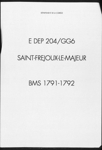 Baptêmes, mariages, sépultures (1791-1792)