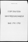 Baptêmes, mariages, sépultures (1791-1792)