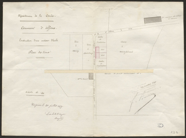 Maison d'école : baux de location, travaux de construction et réparations, latrines, préaux couverts et murs de clôture.