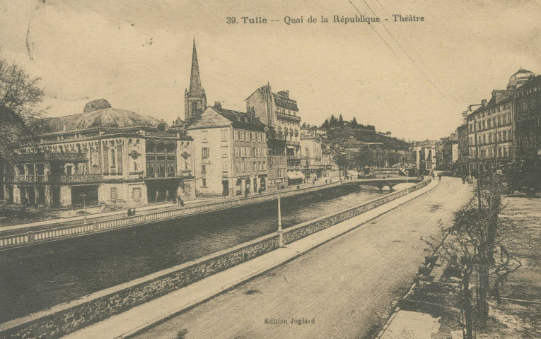 Tulle : "39. Tulle - Quai de la République - Théâtre".