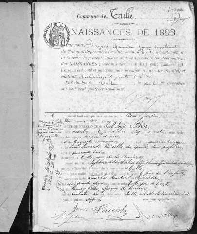 Naissances (1893-1894)