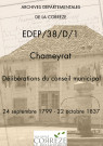 Délibérations du conseil municipal. 24 septembre 1799-22 octobre 1837