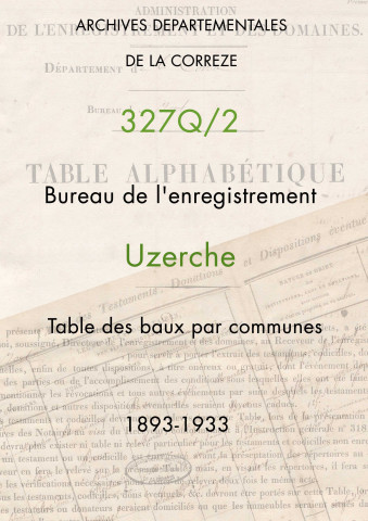 1er janvier 1893-29 avril 1933