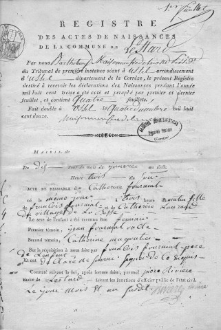 Naissances, mariages, décès (1813-1822)