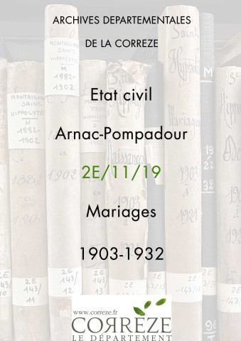 Mariages (1903-1932).