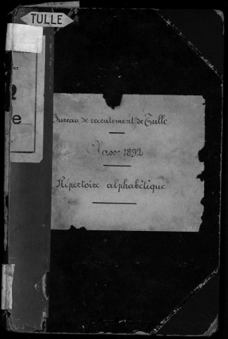 Classe 1892 : table alphabétique.