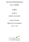 Répertoire chronologique : janvier 1722-décembre 1751