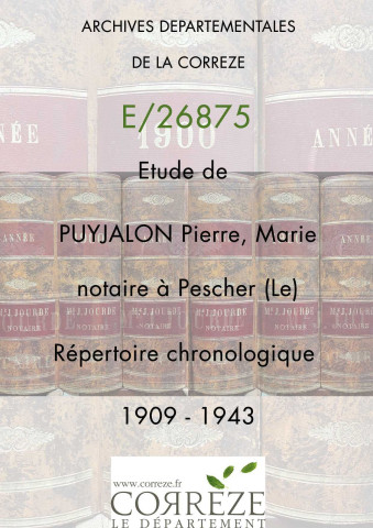 Répertoire chronologique : 1909-1943