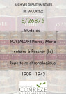 Répertoire chronologique : 1909-1943