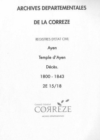 Décès (1800-1843)