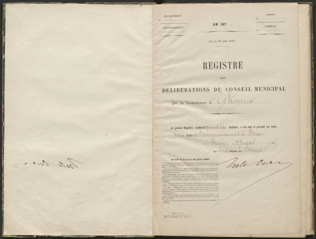 Délibérations du conseil municipal. 21 septembre 1875-24 août 1879