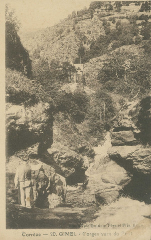 Gimel : "Corrèze - 20. Gimel - Gorges vues du pont.".