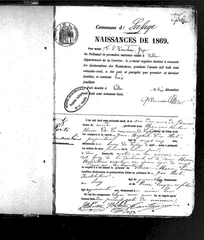 Naissances (1869-1881)