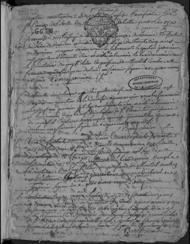 Sépultures (1770-1791).