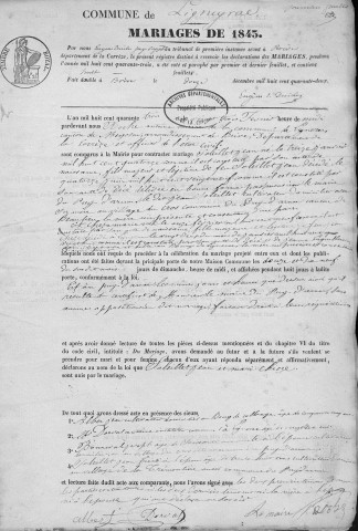 Mariages (1843-1882)