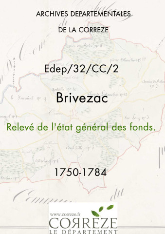 Relevé de l'état général des fonds. 1750-1784