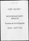 Baptêmes, mariages, sépultures (1673-1752)