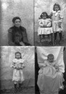 Quatre portraits : femme et enfants.