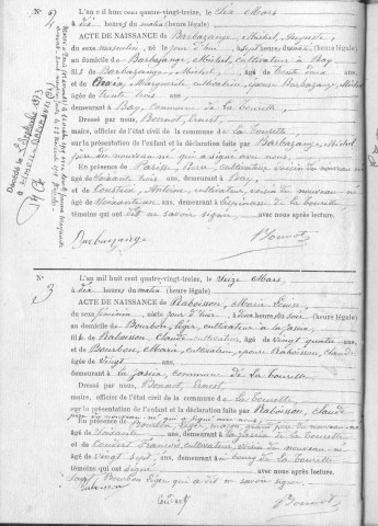 Naissances, mariages, décès (1893-1902)