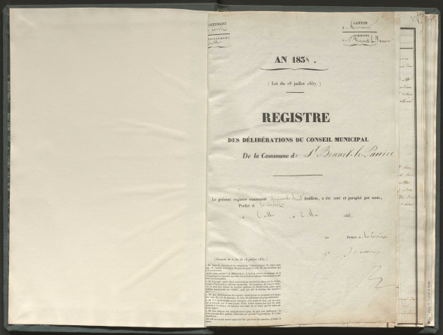 Délibérations du conseil municipal. 15 mai 1839-23 mai 1875