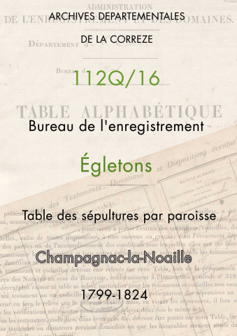Paroisse de Champagnac-la-Noaille.
