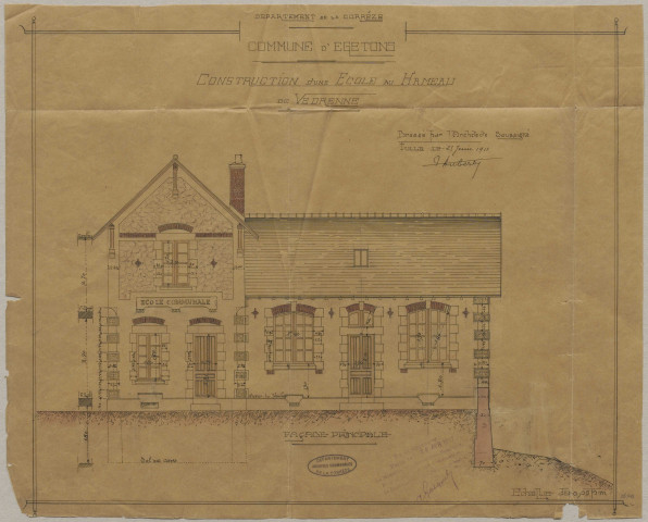 Maison d'école. Ecole de filles. Ecole de garçons. Ecole de Gibiat. Ecole de Vedrenne.