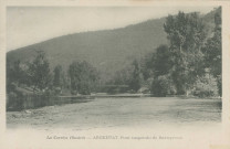 Argentat : "La Corrèze illustrée - Argentat - Pont suspendu de Basteyroux".