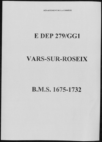 Baptêmes, mariages, sépultures (1675-1732)