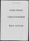 Baptêmes, mariages, sépultures (1675-1732)
