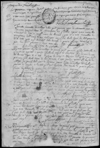 Baptêmes, mariages, sépultures (1700-1747)