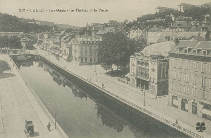 Tulle : "212 - Tulle - Les quais - Le théâtre et la poste".