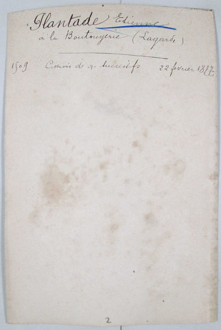 Répertoire alphabétique sur fiches : Plantade-Puyvarges
