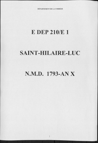 Naissances, mariages, décès (1793-1802)
