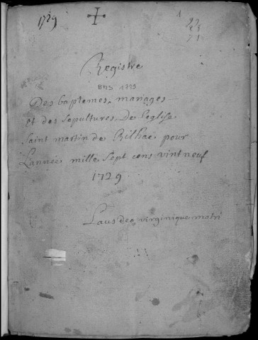 Baptêmes, mariages, sépultures (1725-1739)
