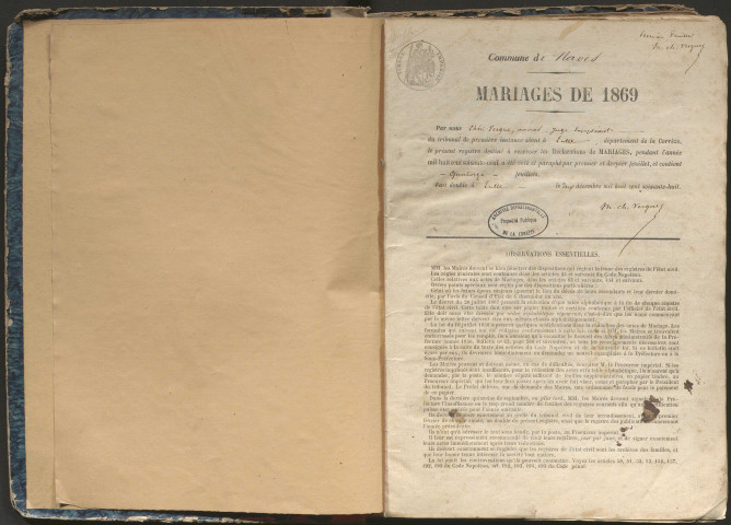 Mariages (1869-1881)