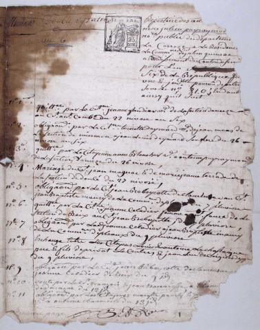 Répertoire chronologique : 22 nivôse an VI-31 décembre 1810