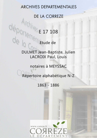 Répertoire alphabétique : N-Z