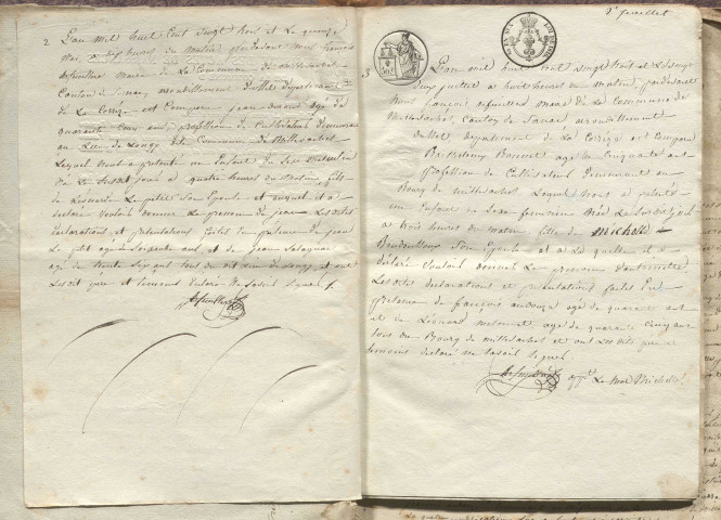 Naissances, mariages, décès (1823-1832)