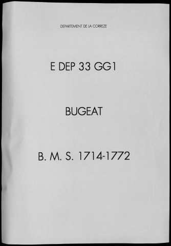 Baptêmes, mariages, sépultures (1714-1772)