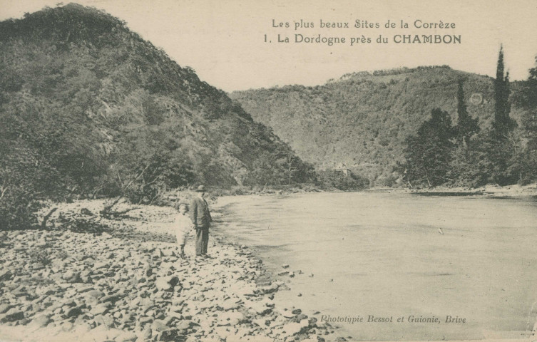 Auriac : "Les plus beaux sites de la Corrèze - 1. La Dordogne près du Chambon".