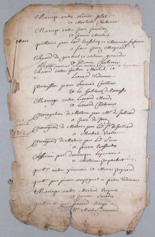 Répertoire chronologique : novembre 1711-décembre 1739