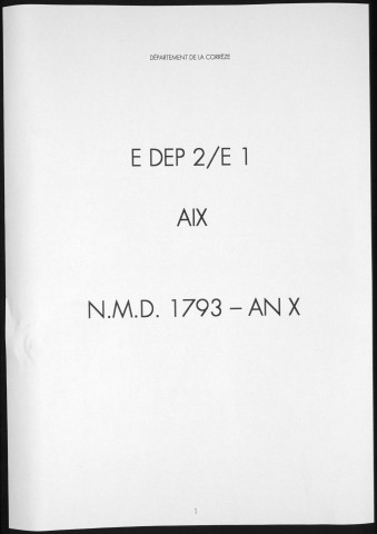 Naissances, mariages, décès (1793-1802)