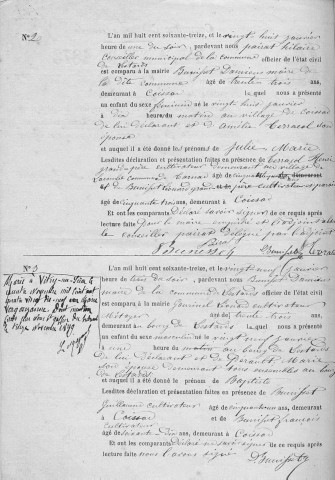 Naissances, mariages, décès (1873-1882)