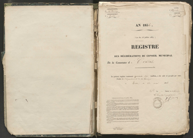 Délibérations du conseil municipal. 10 février 1856-12 janvier 1873
