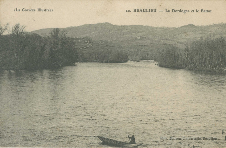 Beaulieu-sur-Dordogne : "La Corrèze illustrée - 20 - Beaulieu - La Dordogne et le Battut".