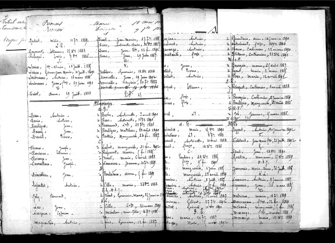 Tables décennales des décès (1883-1892)