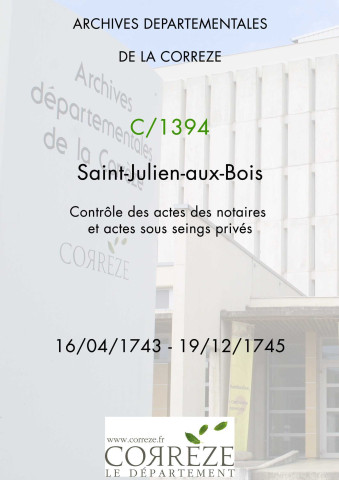 16 avril 1743-19 décembre 1745