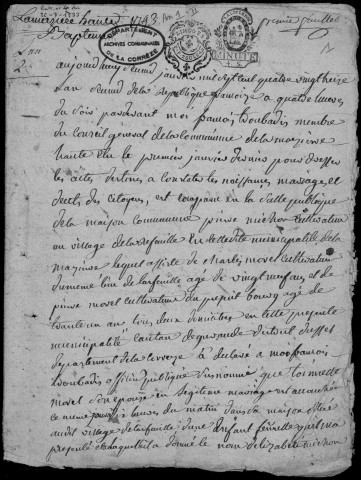 Naissances, mariages, décès (1793-1802)